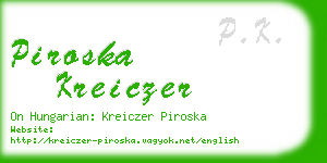 piroska kreiczer business card